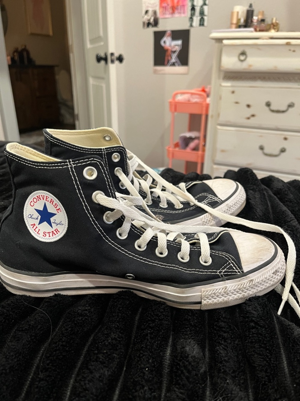 Converse High Top Sneakers in Black and White